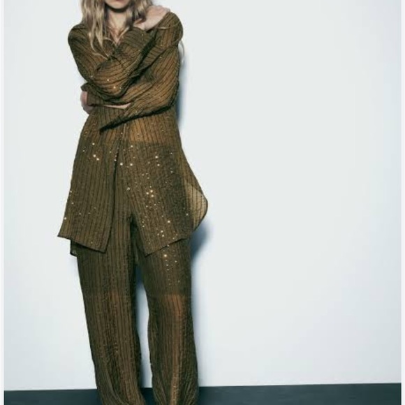 Zara Sequin Tunic Shirt & Pants Set - Picture 2 of 9